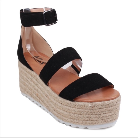 Last One Size10 HPx3✨Black Espadrille Wedge Sandal - Picture 2 of 4